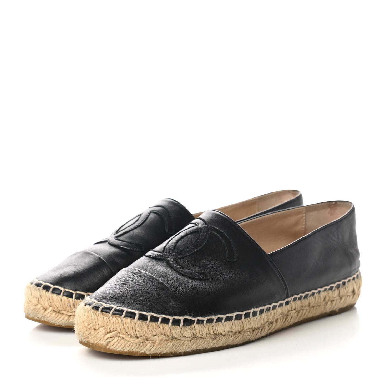 Lambskin CC Espadrilles 35 Black