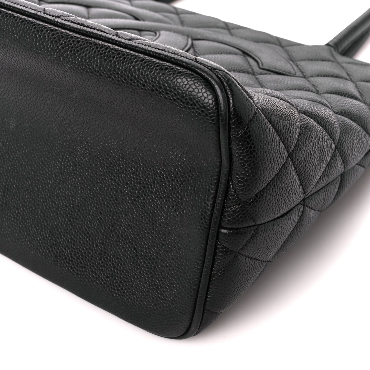 Caviar Quilted Medallion Tote Black