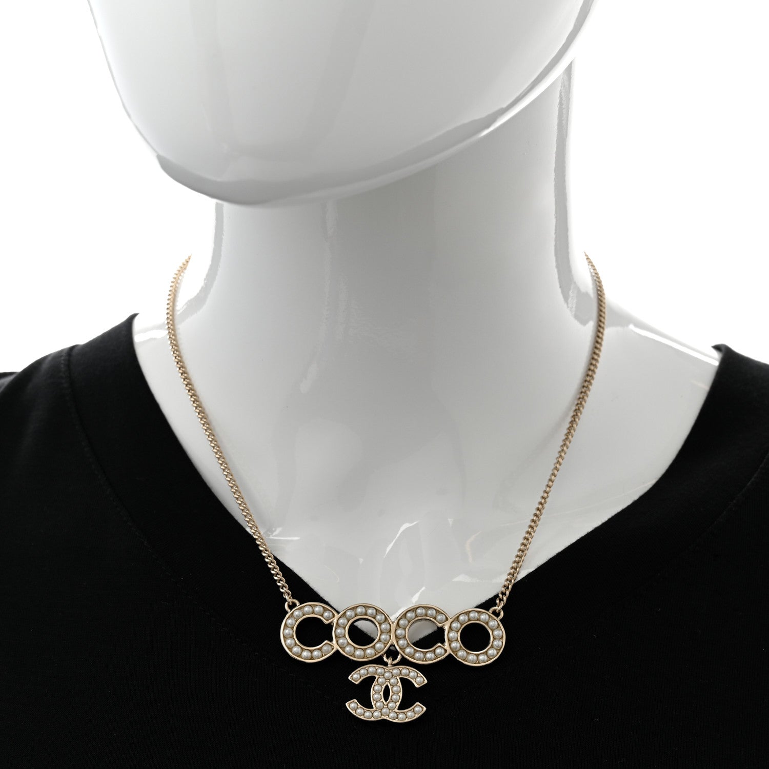 Chanel Pearl Coco Necklace Gold 2 of 6