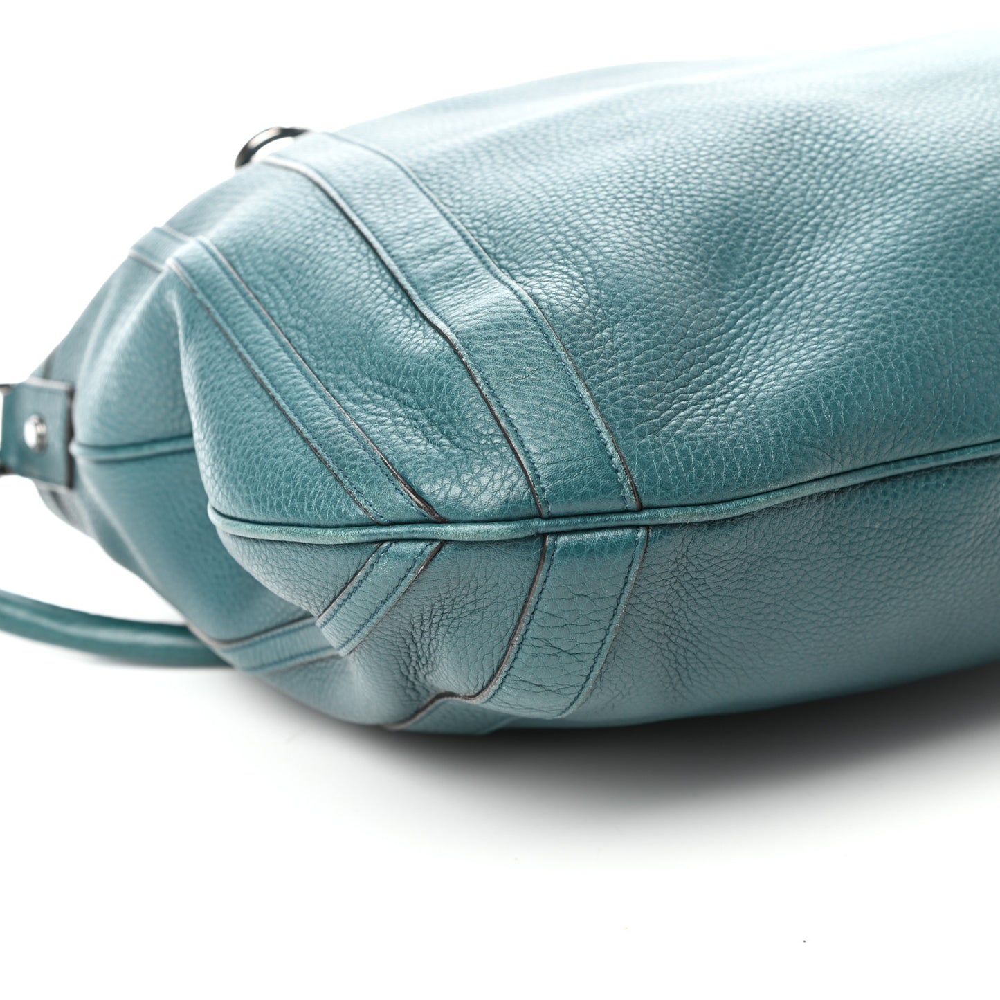 Pebbled Calfskin Medium Abbey Convertible Tote Green