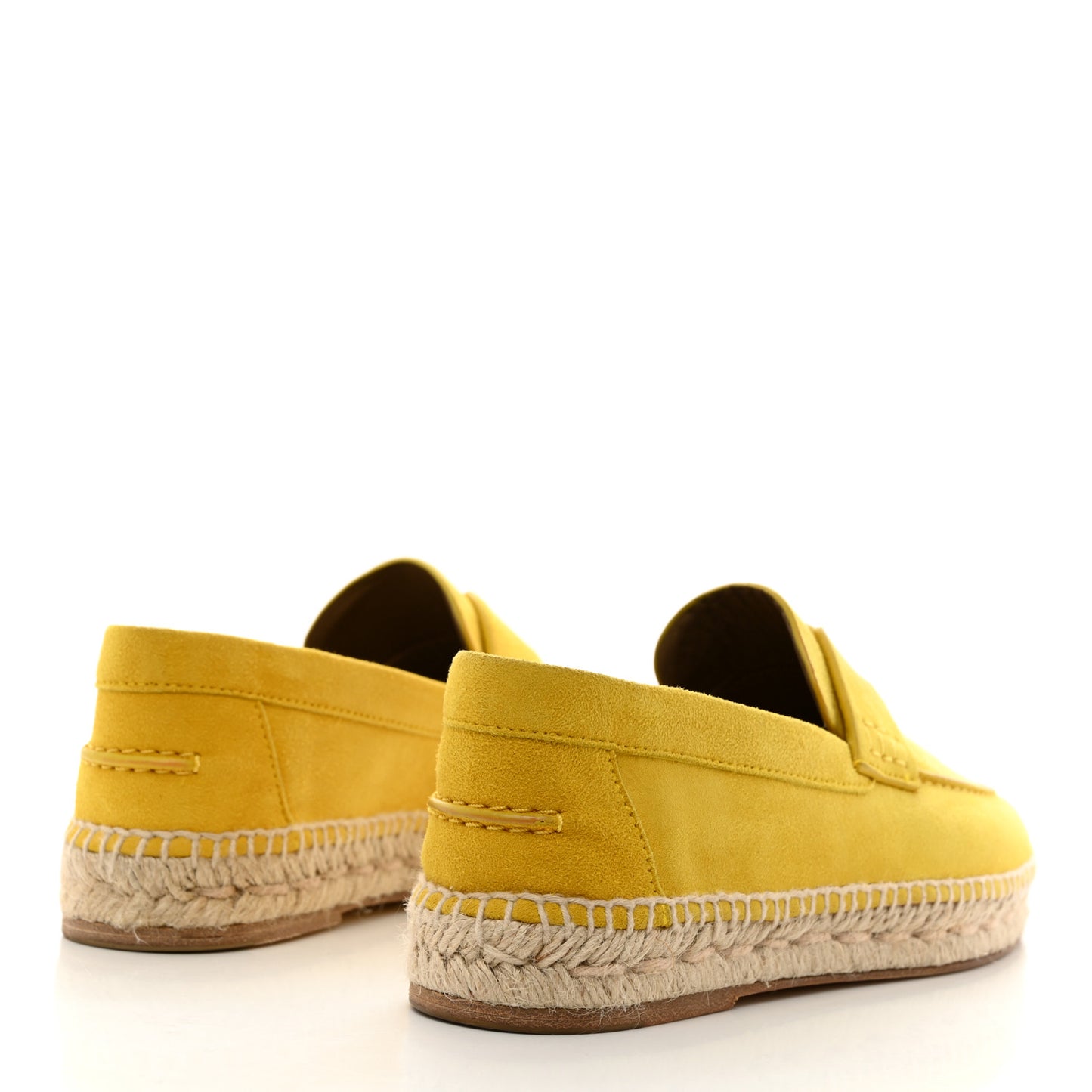 Suede Goatskin Womens Trip Espadrilles 36 Citron