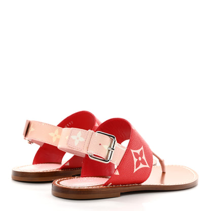 Louis Vuitton Monogram Giant Sandals 38.5 Rouge 4 of 25