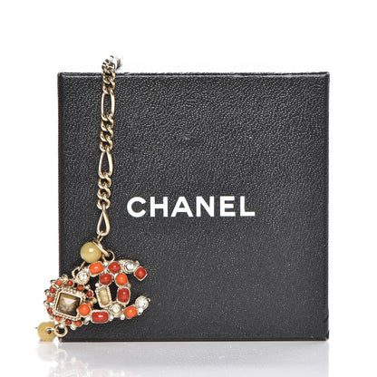 Chanel Crystal Gripoix Poured Glass CC Necklace Gold Red 8 of 8