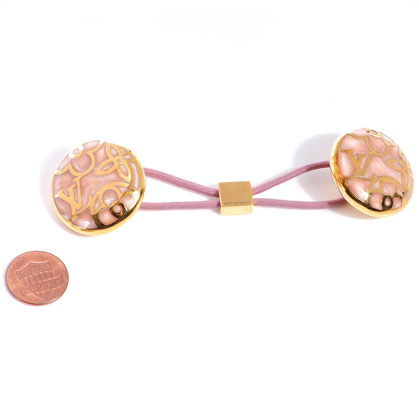 Monogram Celeste Hair Tie Gold Rose