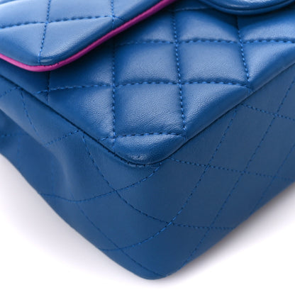 Chanel Lambskin Quilted Mini Rectangular Flap Blue Purple 10 of 13