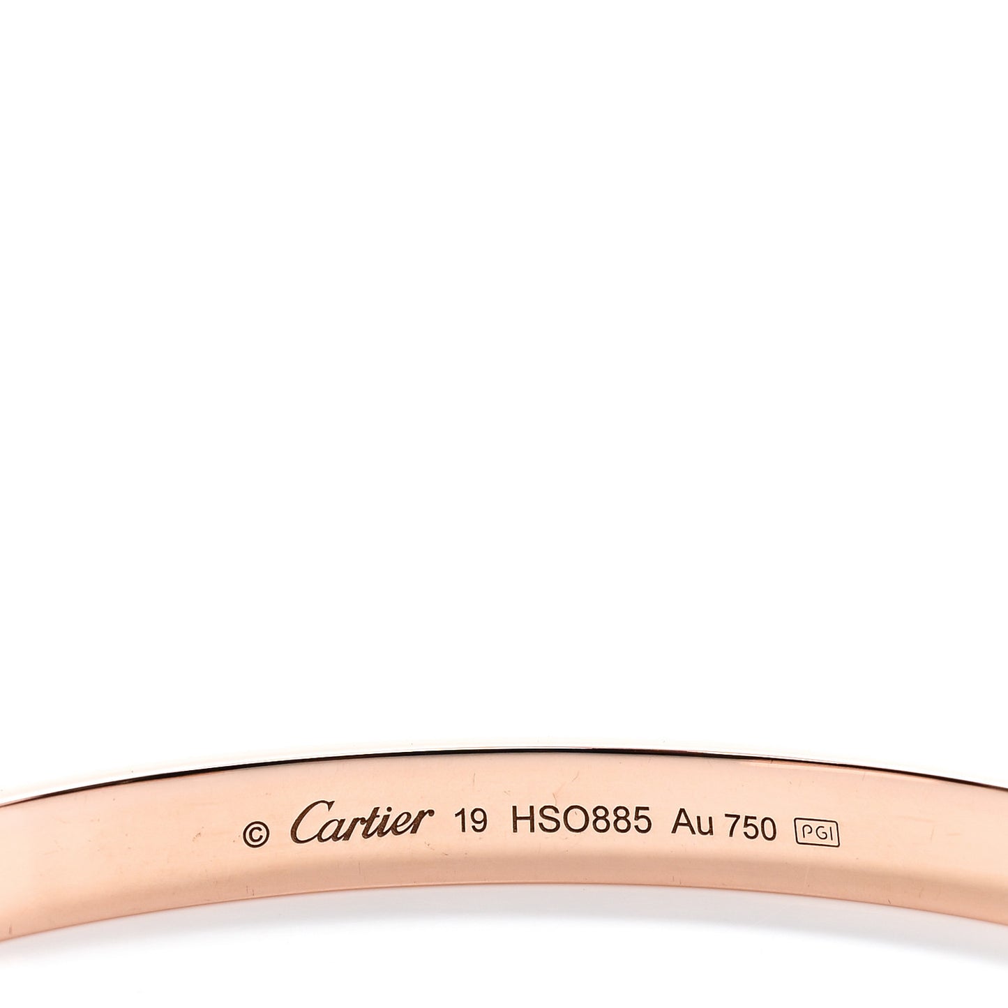 18K Pink Gold LOVE Cuff Bracelet 19