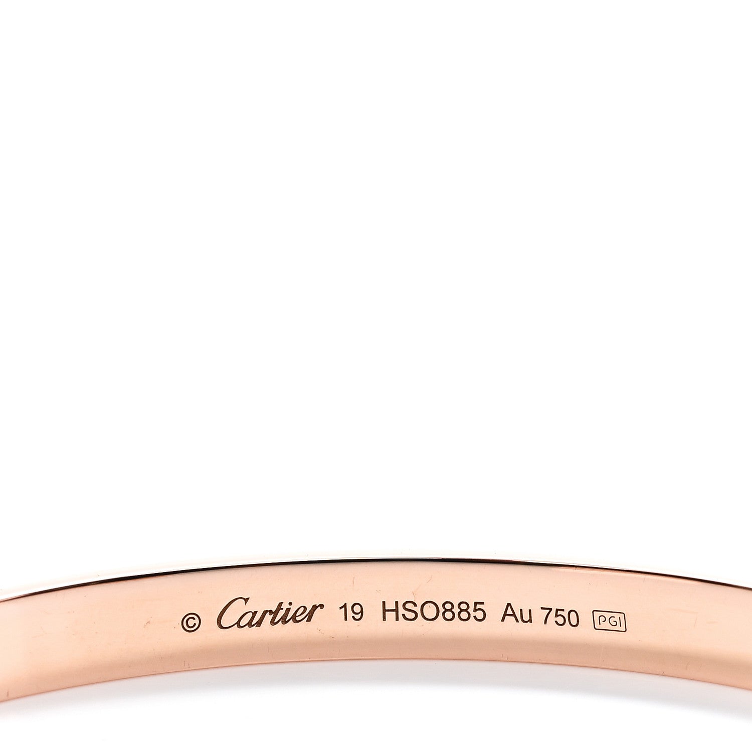 Cartier 18K Pink Gold LOVE Cuff Bracelet 19 3 of 4