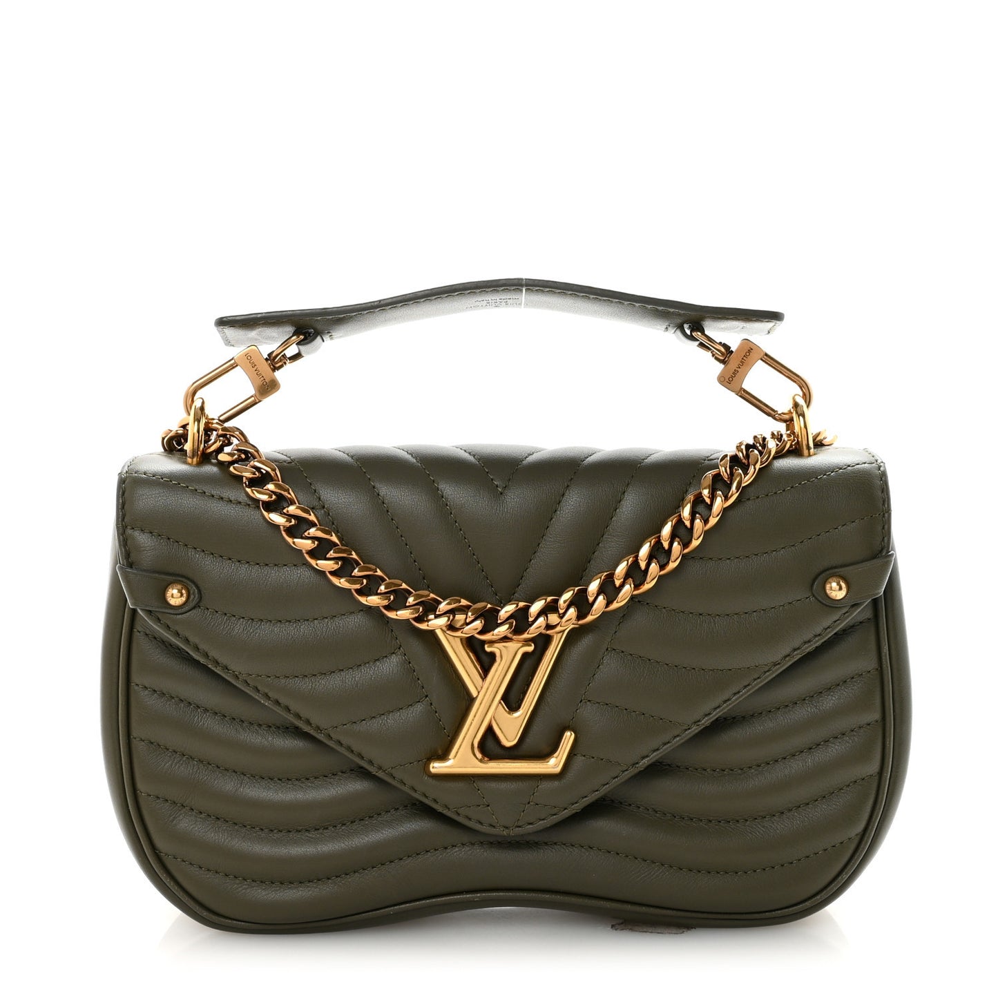 Calfskin New Wave Chain MM Kaki