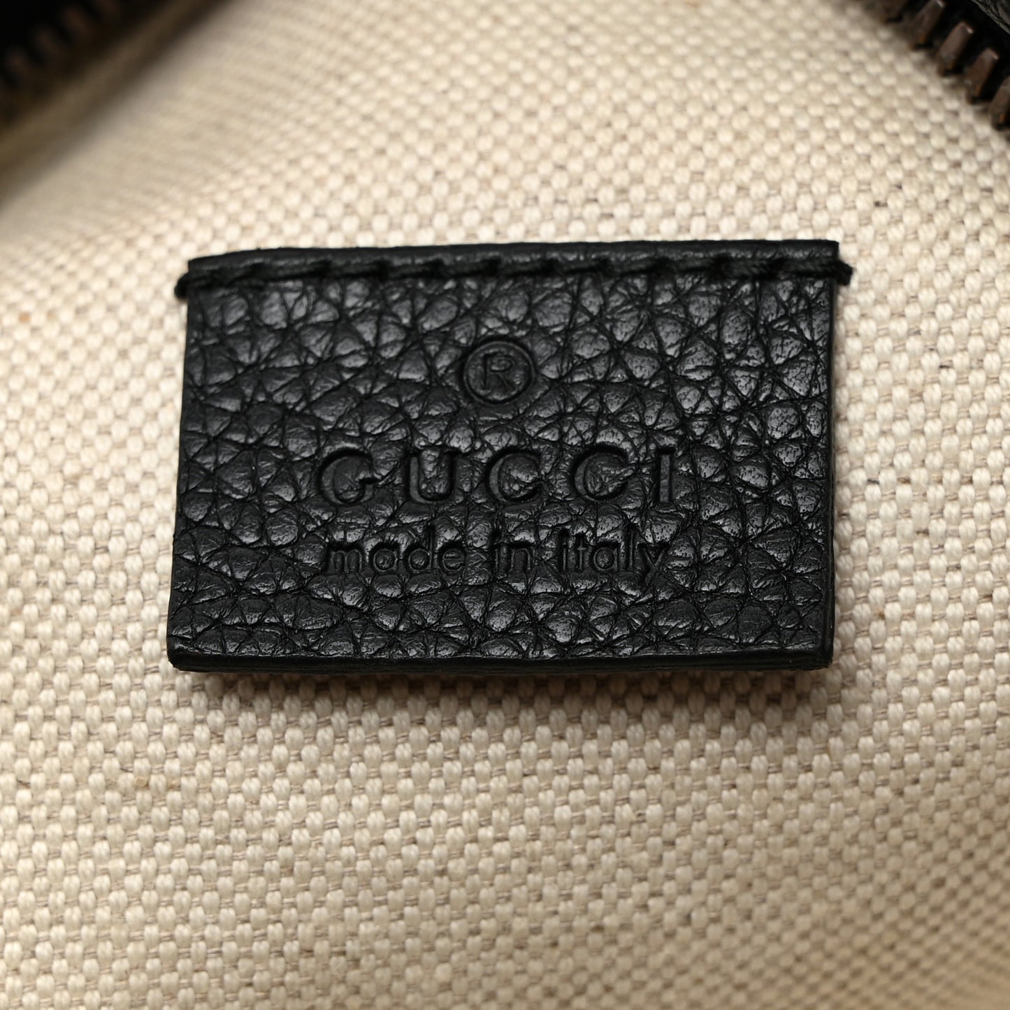 Grained Calfskin Logo Belt Bag Black