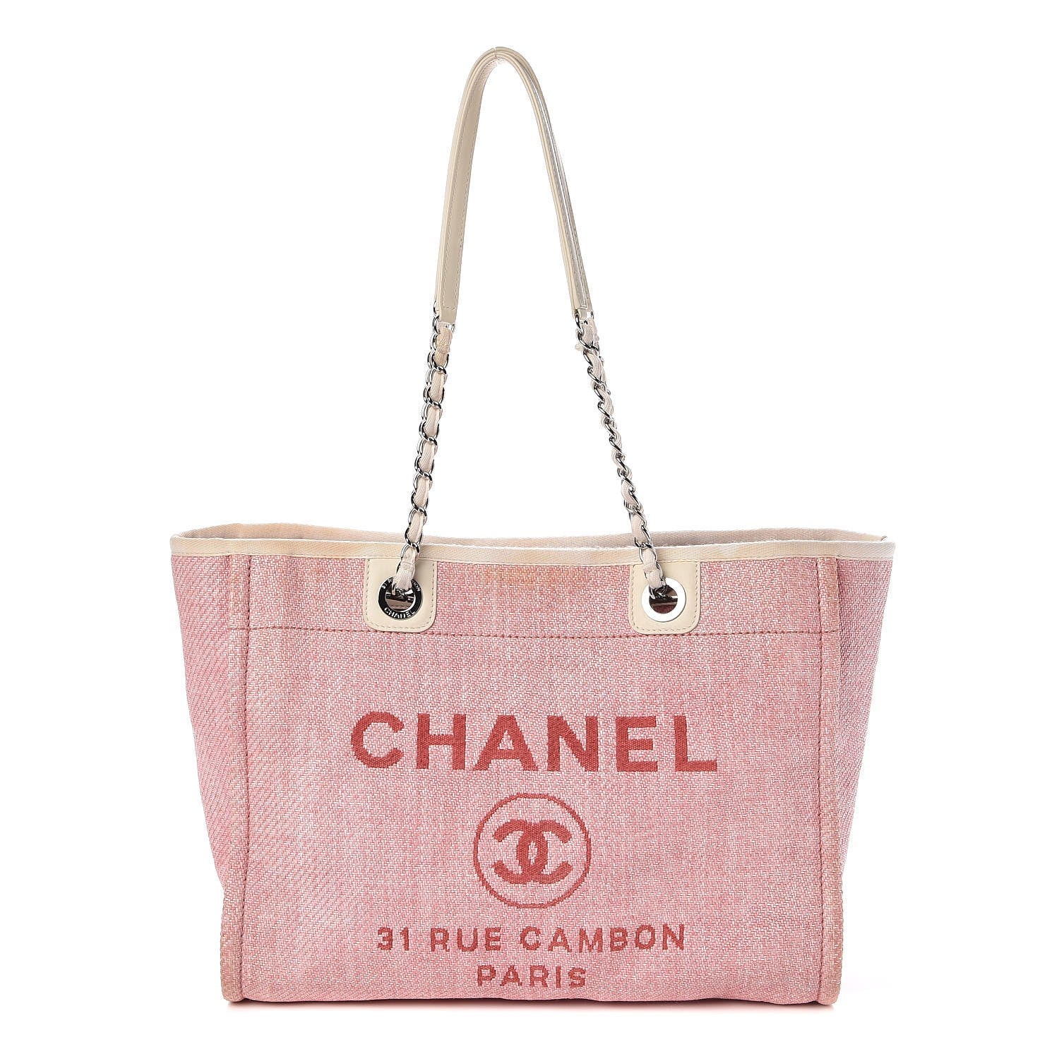 Chanel Canvas Small Deauville Tote Pink 1 of 15