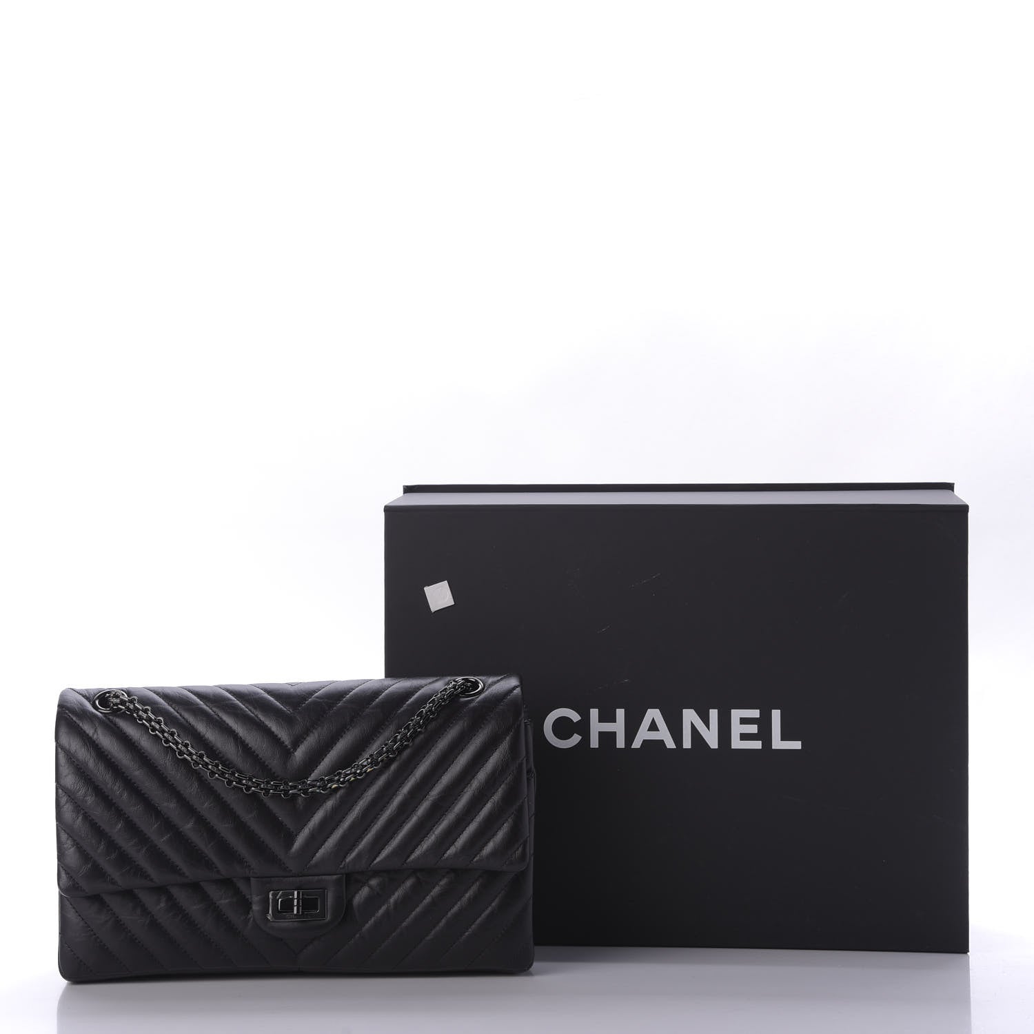 Chanel Aged Calfskin Chevron Quilted 2.55 Reissue 226 So Black 10 of 10