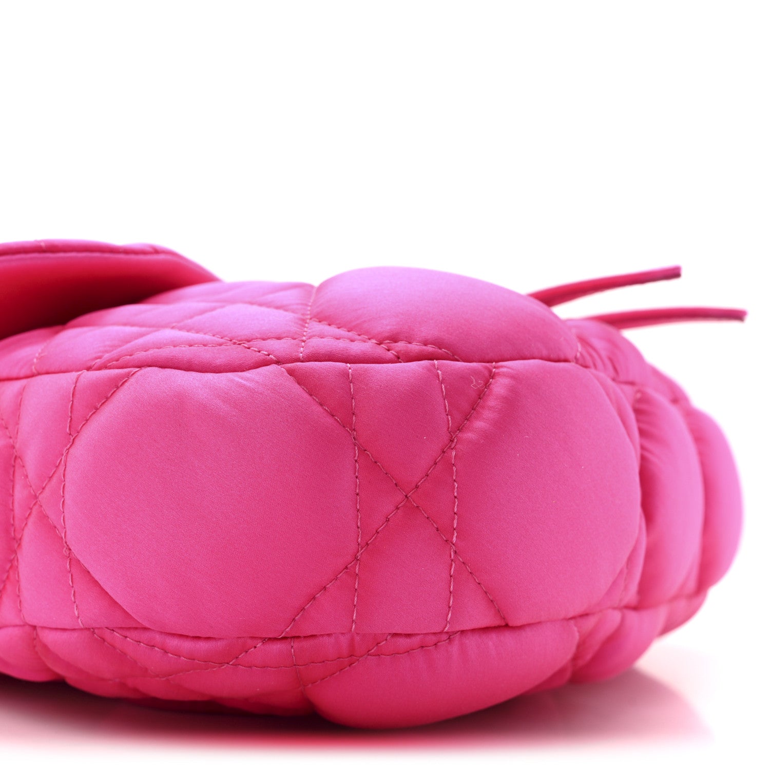 Christian Dior X ERL Satin Cannage Micro Venice Saddle Bag Fuchsia 8 of 11