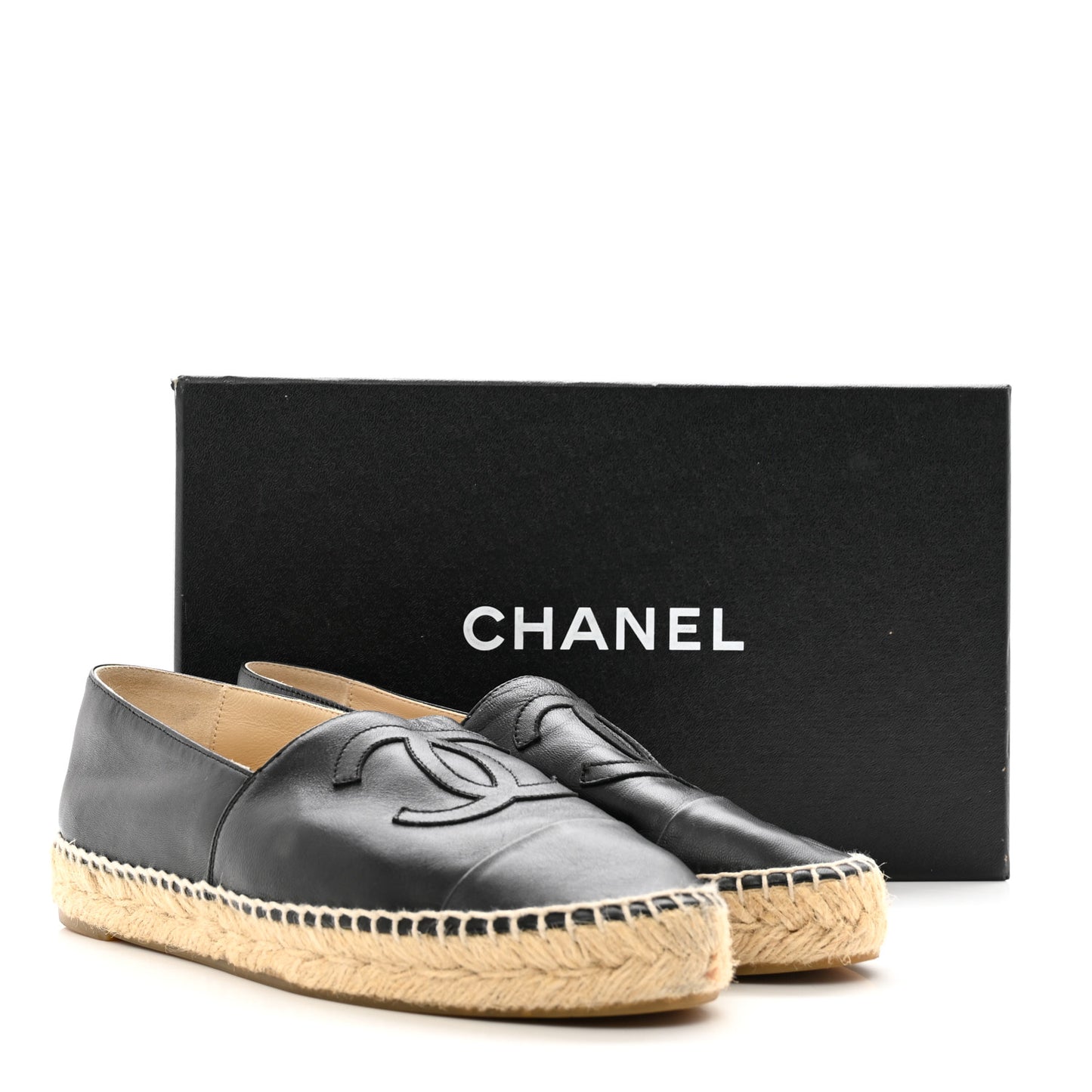 Lambskin CC Espadrilles 38 Black