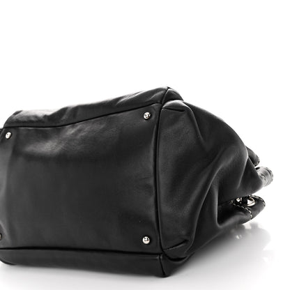 Chanel Lambskin Lax Accordion Hobo Black 10 of 10