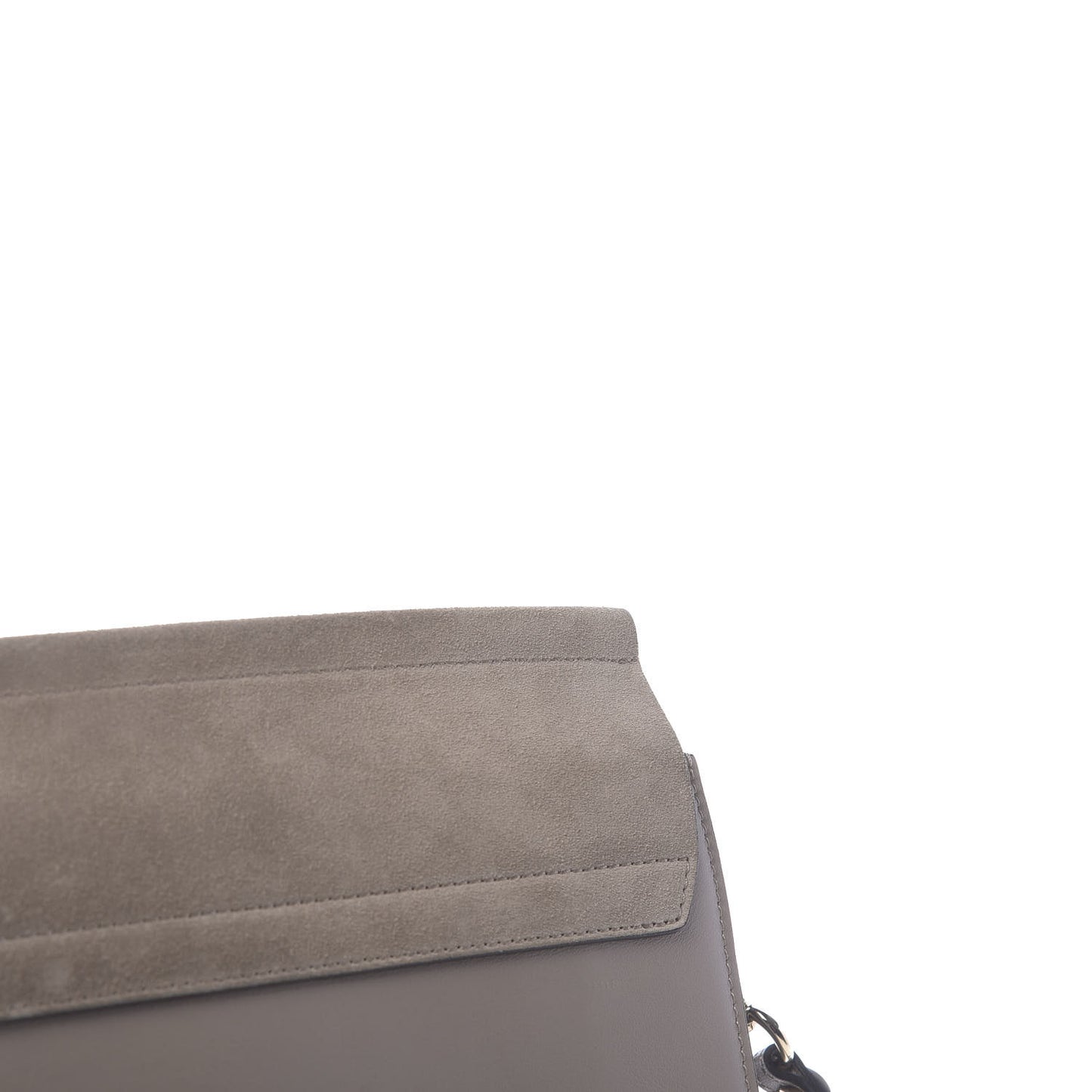 Calfskin Suede Medium Faye Shoulder Bag Motty Grey
