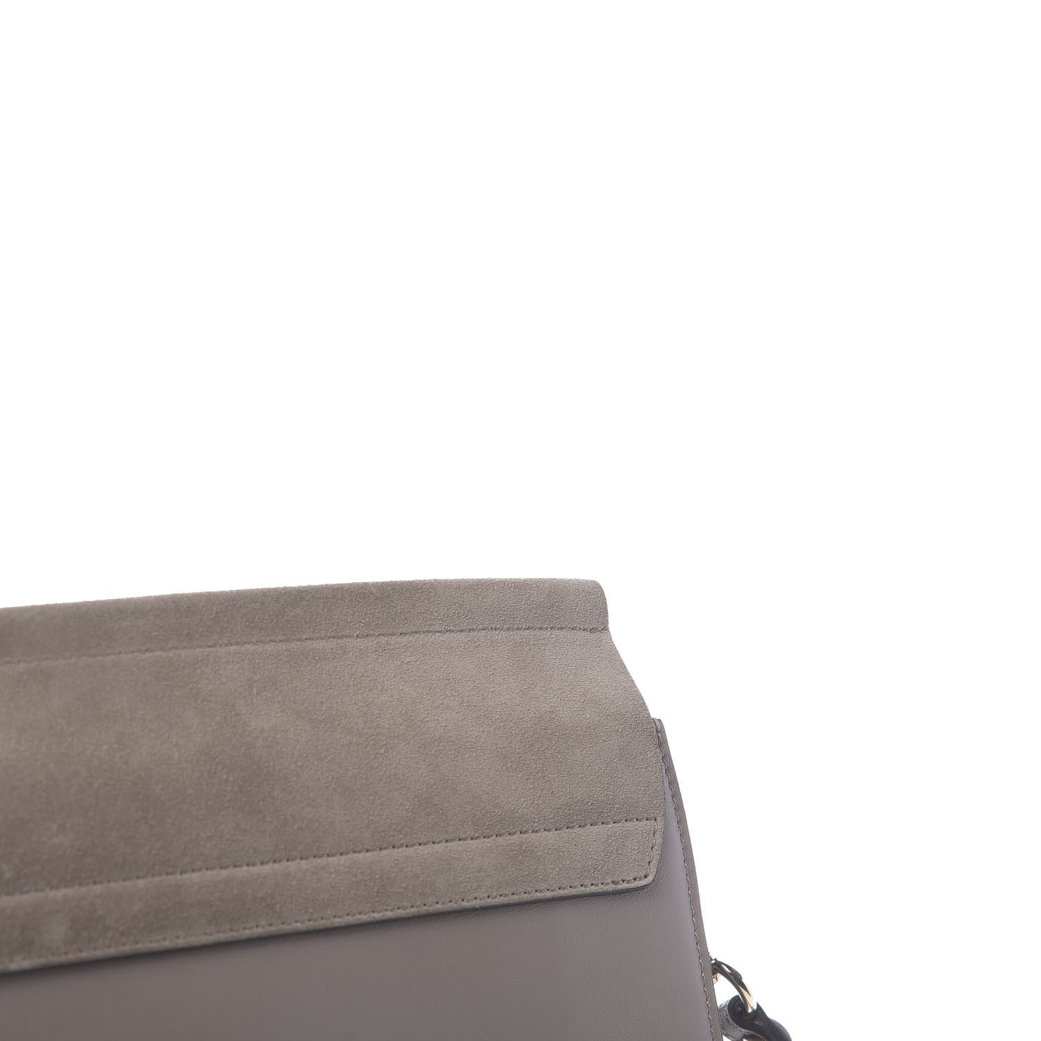 Chloe Calfskin Suede Medium Faye Shoulder Bag Motty Grey 9 of 11