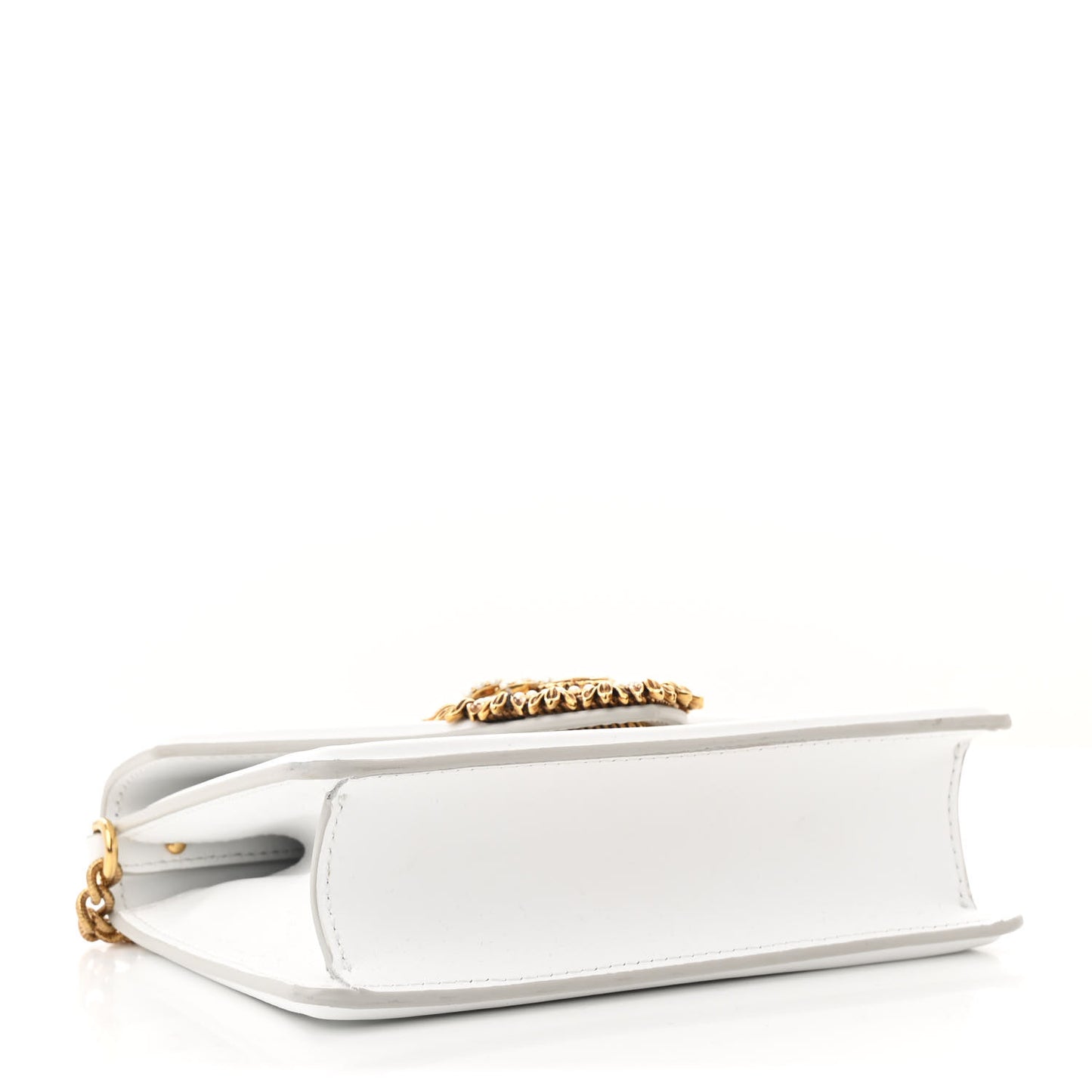 Smooth Calfskin Small Devotion Envelope Top Handle Bag White