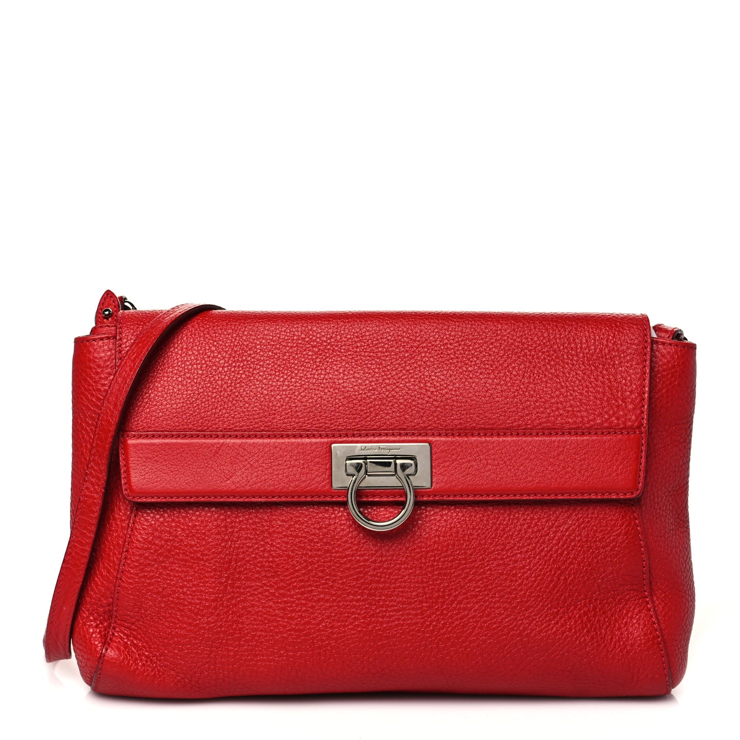 Calfskin Gancini Crossbody Red