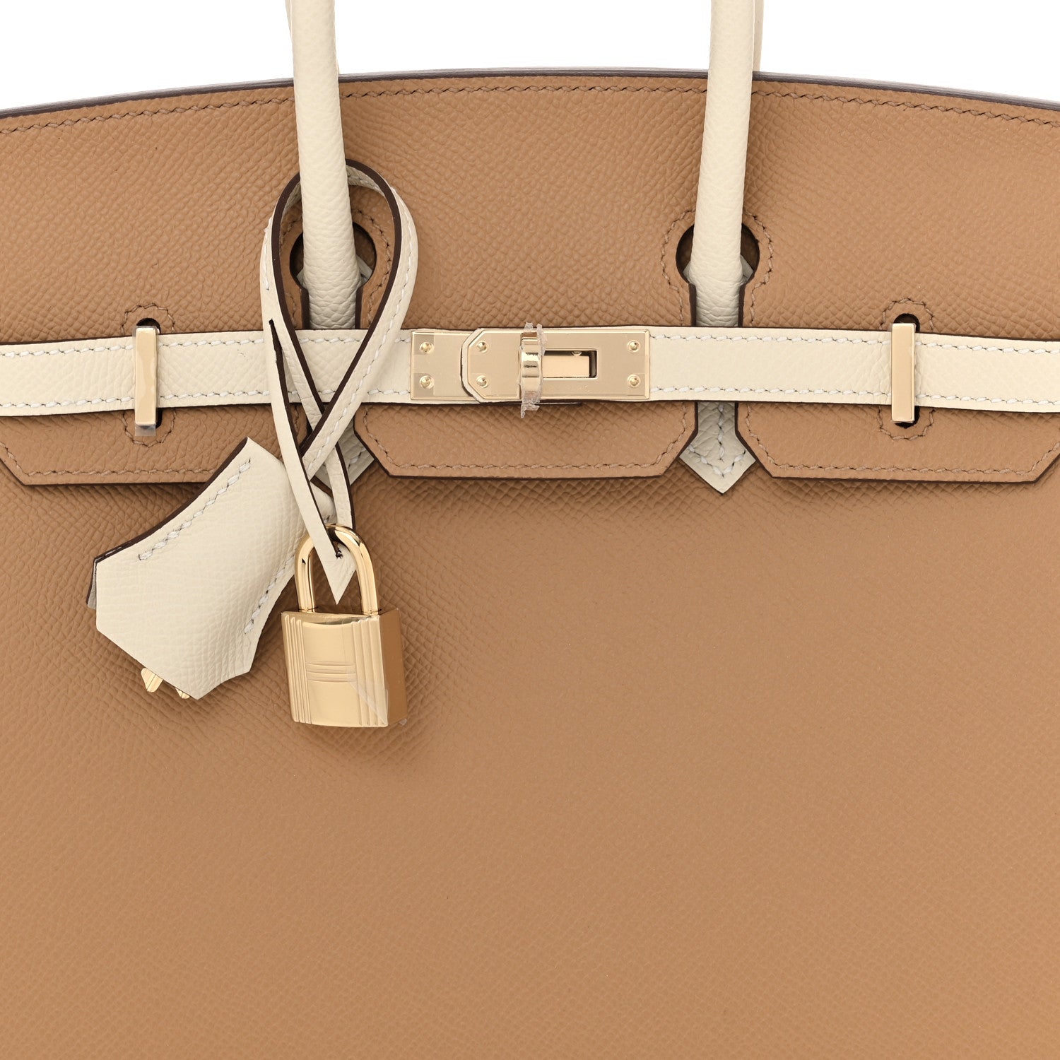 Hermes Epsom Horseshoe Birkin Sellier 25 Biscuit Nata 8 of 11