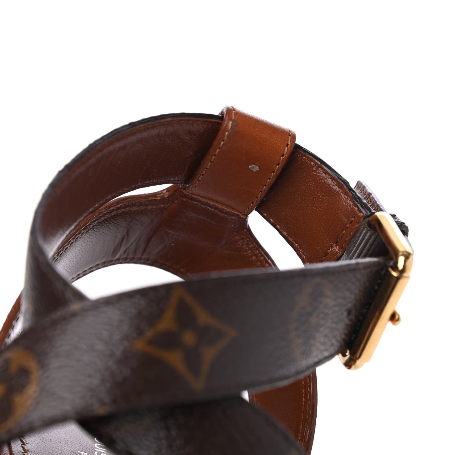 Louis Vuitton Monogram Calfskin Studded Wedge Sandals 39 15 of 15