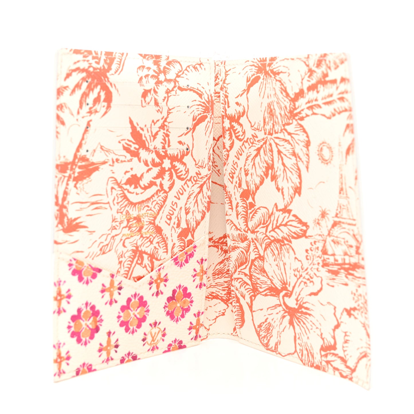 Monogram LV By the Pool Passport Cover NM Coral
