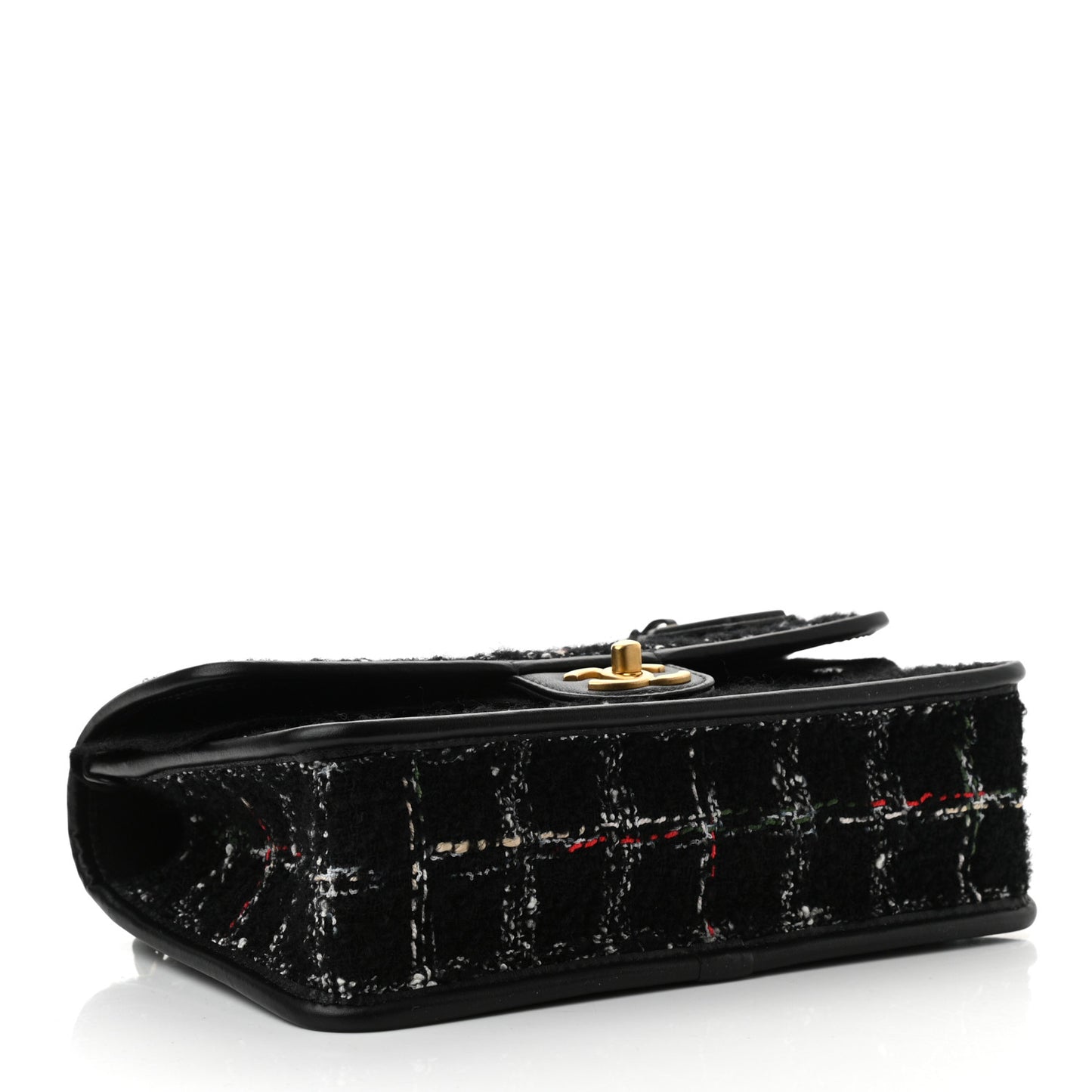 Tweed School Memory Small Top Handle Flap Black White