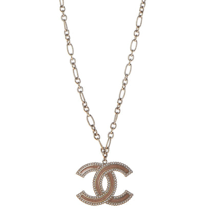 Chanel Enamel Crystal CC Necklace Gold 1 of 6