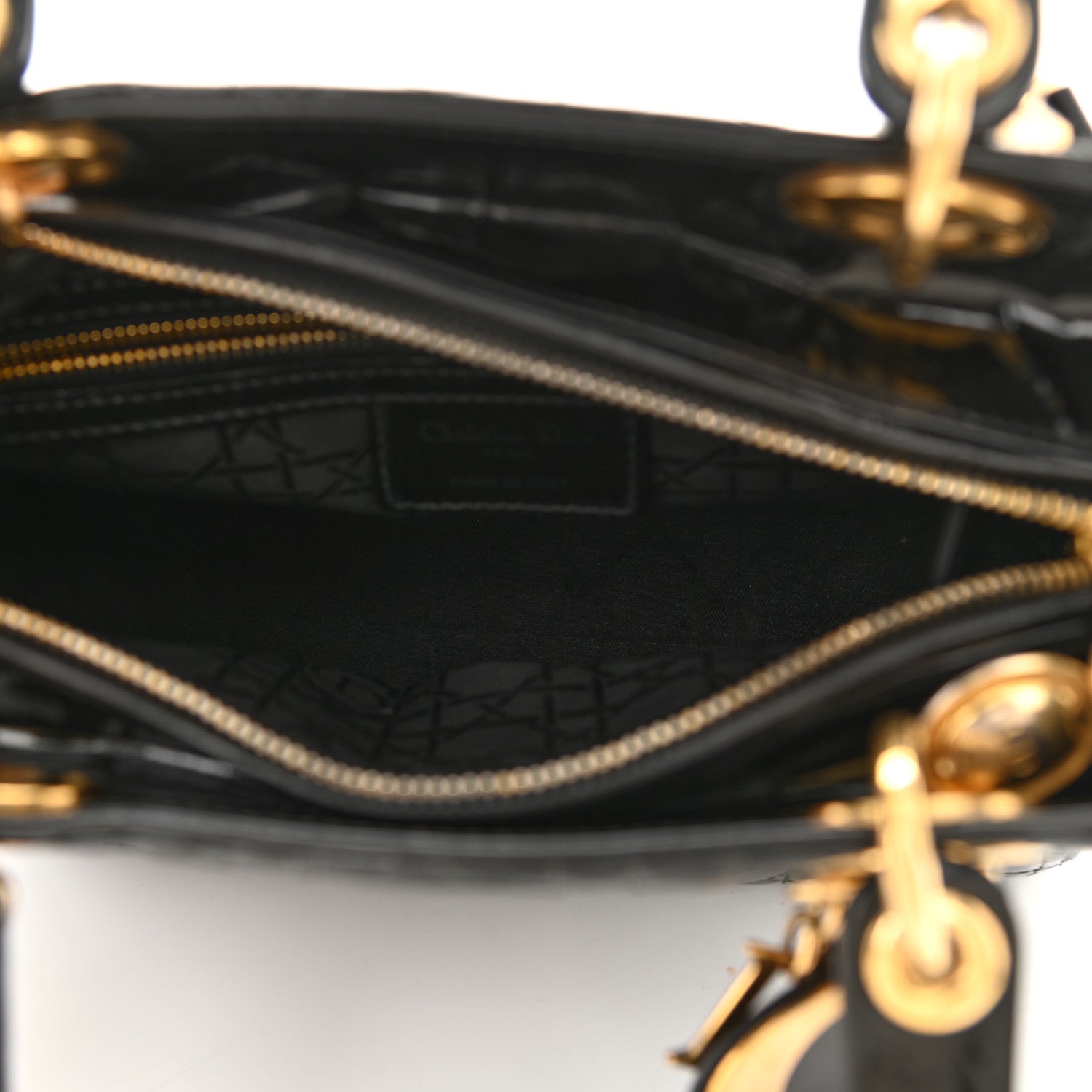 Christian Dior Patent Cannage Medium Lady Dior Black 5 of 9