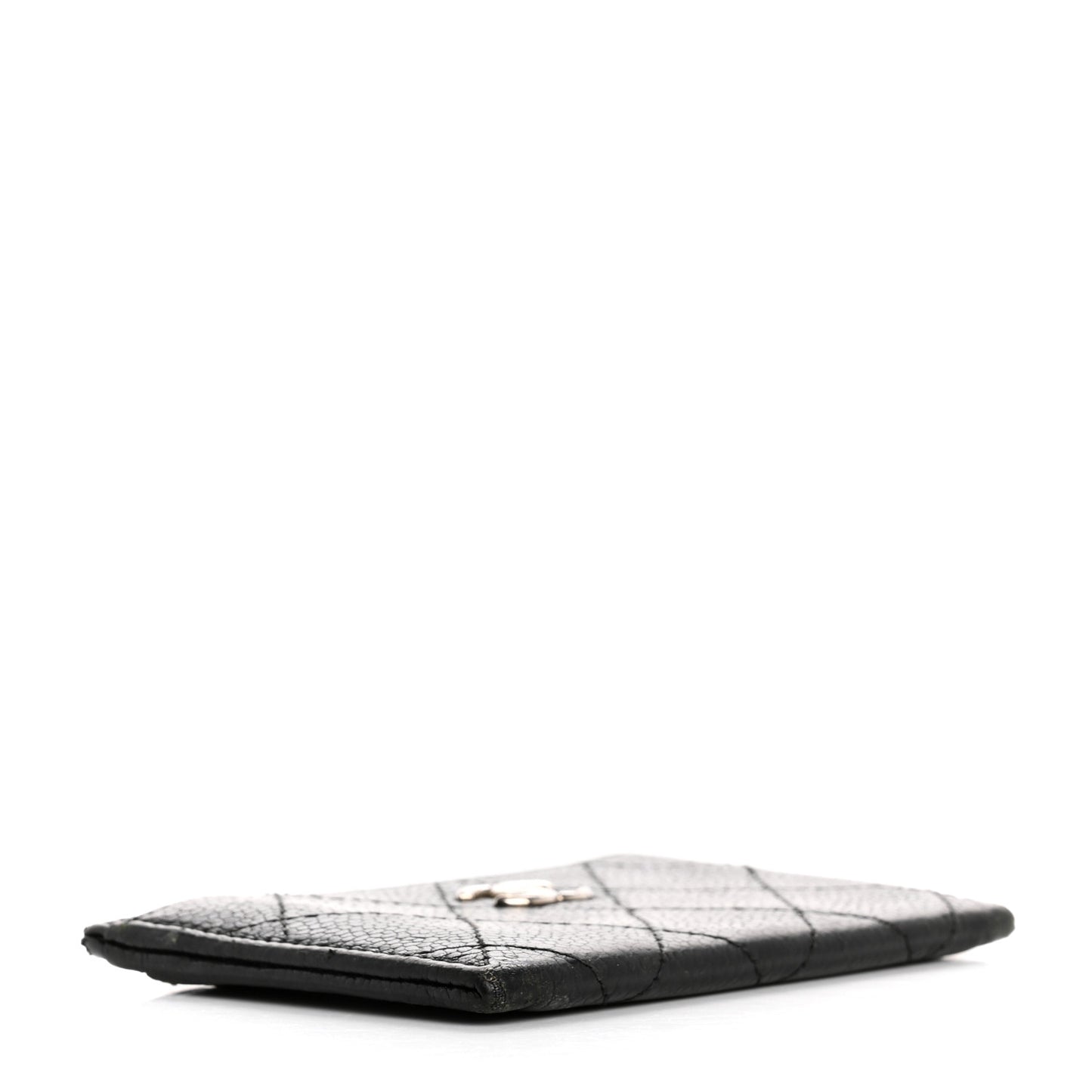 Caviar Quilted Card Holder Black