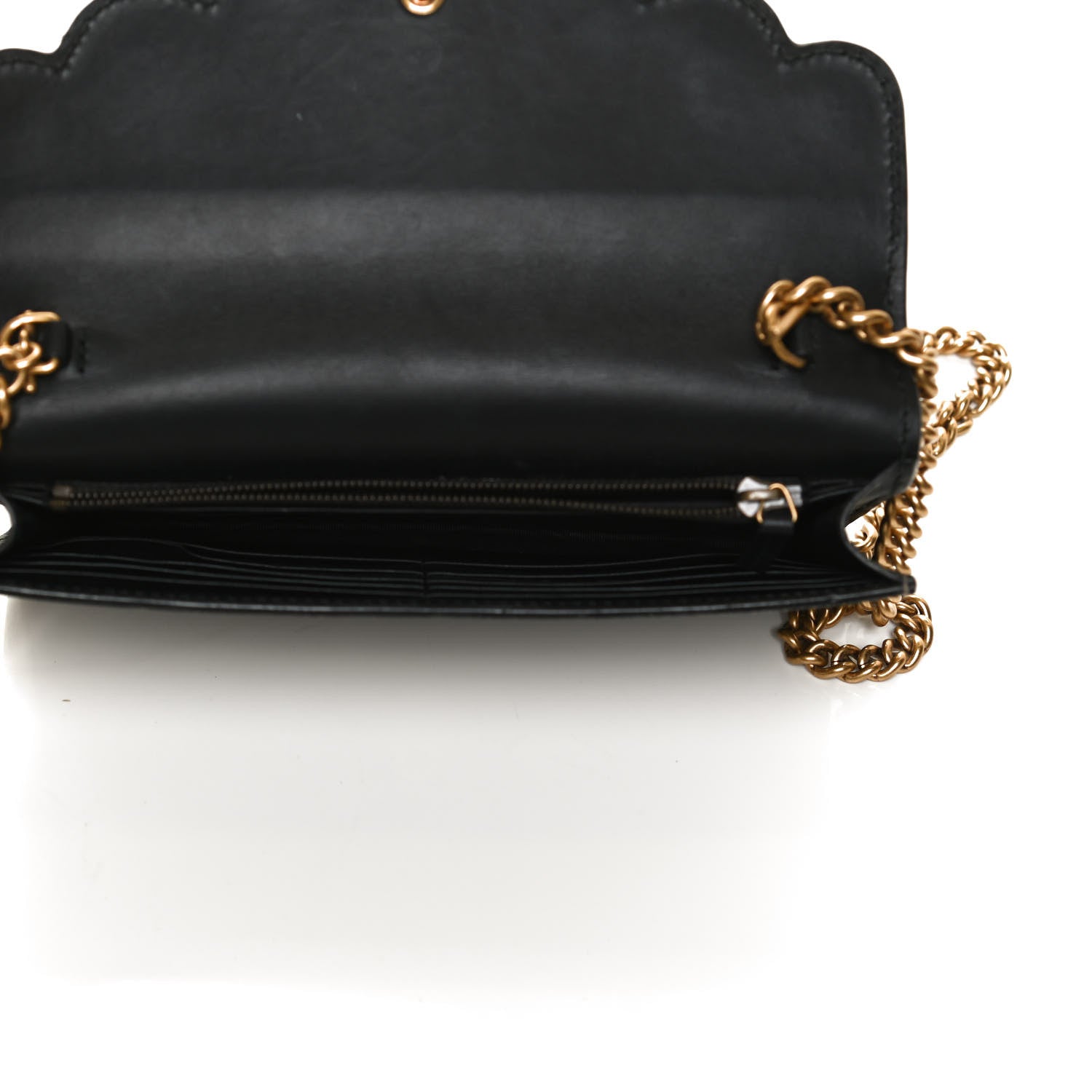 Gucci GG Supreme Monogram Mini Peony Pearly Wallet on Chain Black 5 of 11