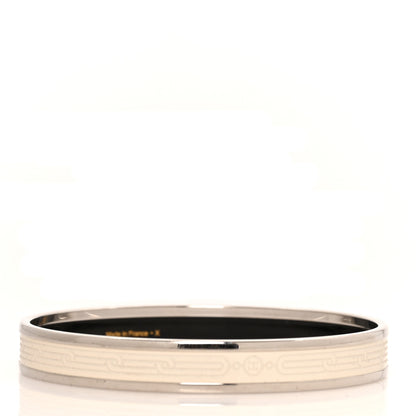 Hermes Enamel Printed Narrow Sellier Bracelet 65 White 3 of 5
