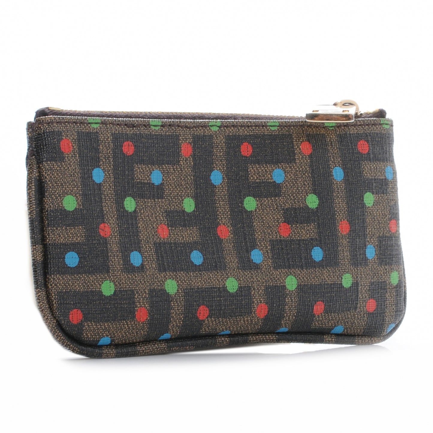 Zucca Spalmati Polka Dot Coin Pouch Key Case Tobacco Multicolor