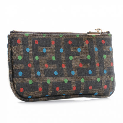 Fendi Zucca Spalmati Polka Dot Coin Pouch Key Case Tobacco Multicolor 3 of 7
