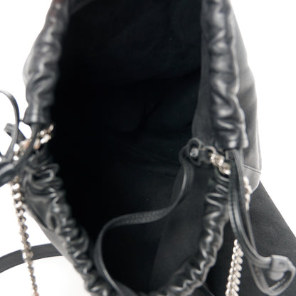 Saint Laurent Lambskin Teddy Drawstring Bag Black 6 of 14