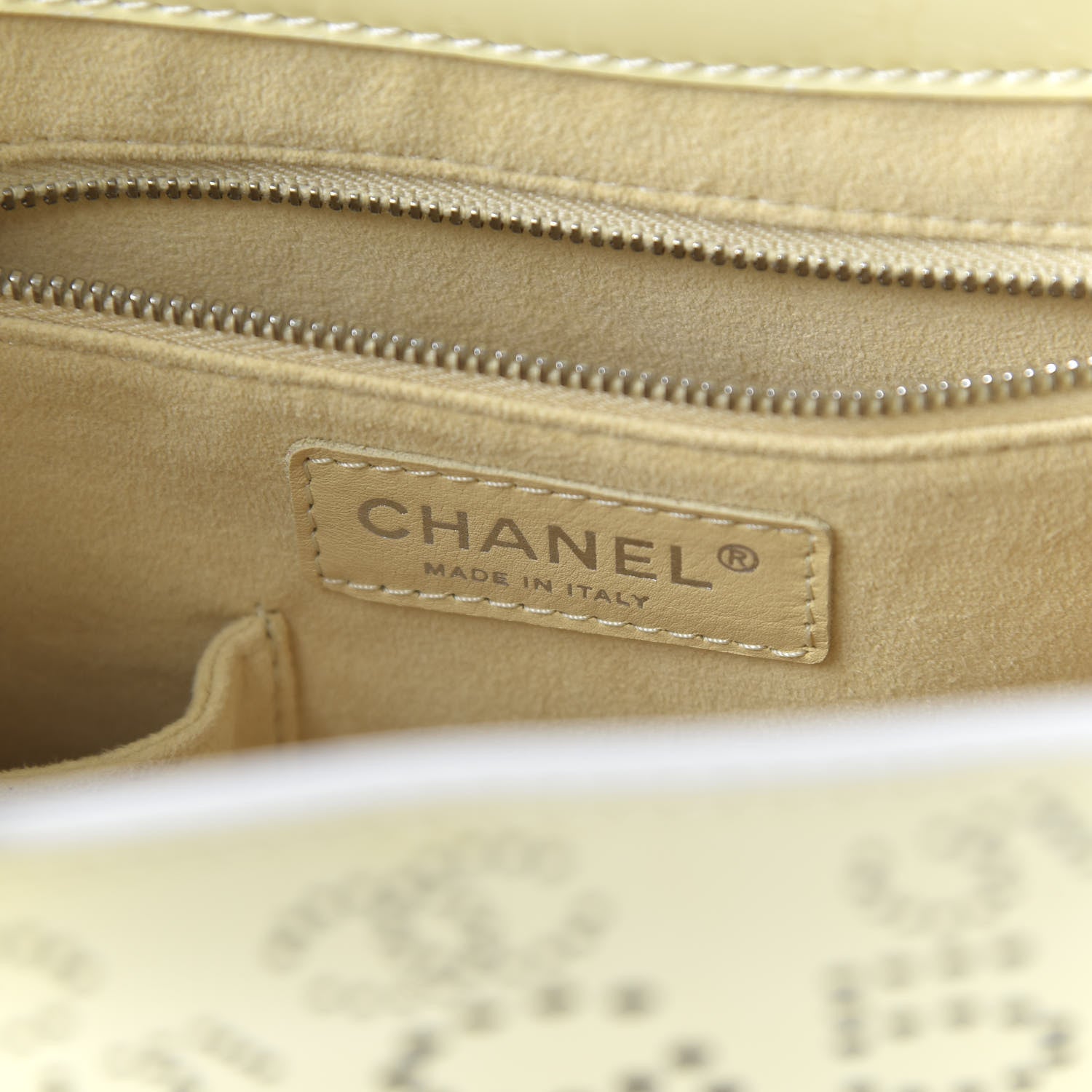 Chanel Patent Perforated CC No 5 Tote Yellow 8 of 12