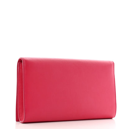 Saint Laurent Calfskin Monogram Large Belle De Jour Clutch Lipstick Fuchsia 3 of 10