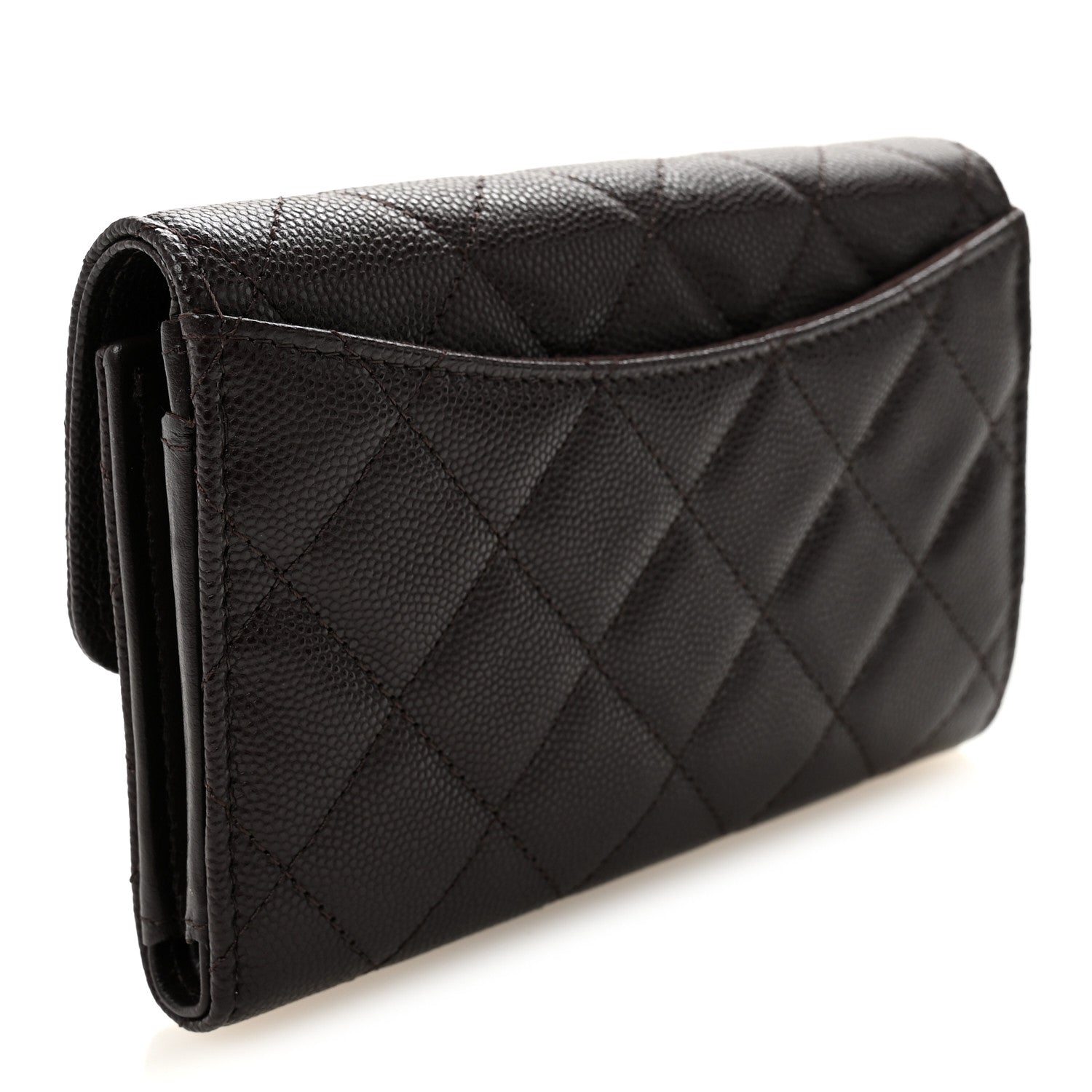 Chanel Caviar Quilted Medium Flap Wallet Dark Purple 3 of 8