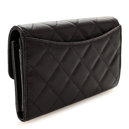 Chanel Caviar Quilted Medium Flap Wallet Dark Purple 3 of 8
