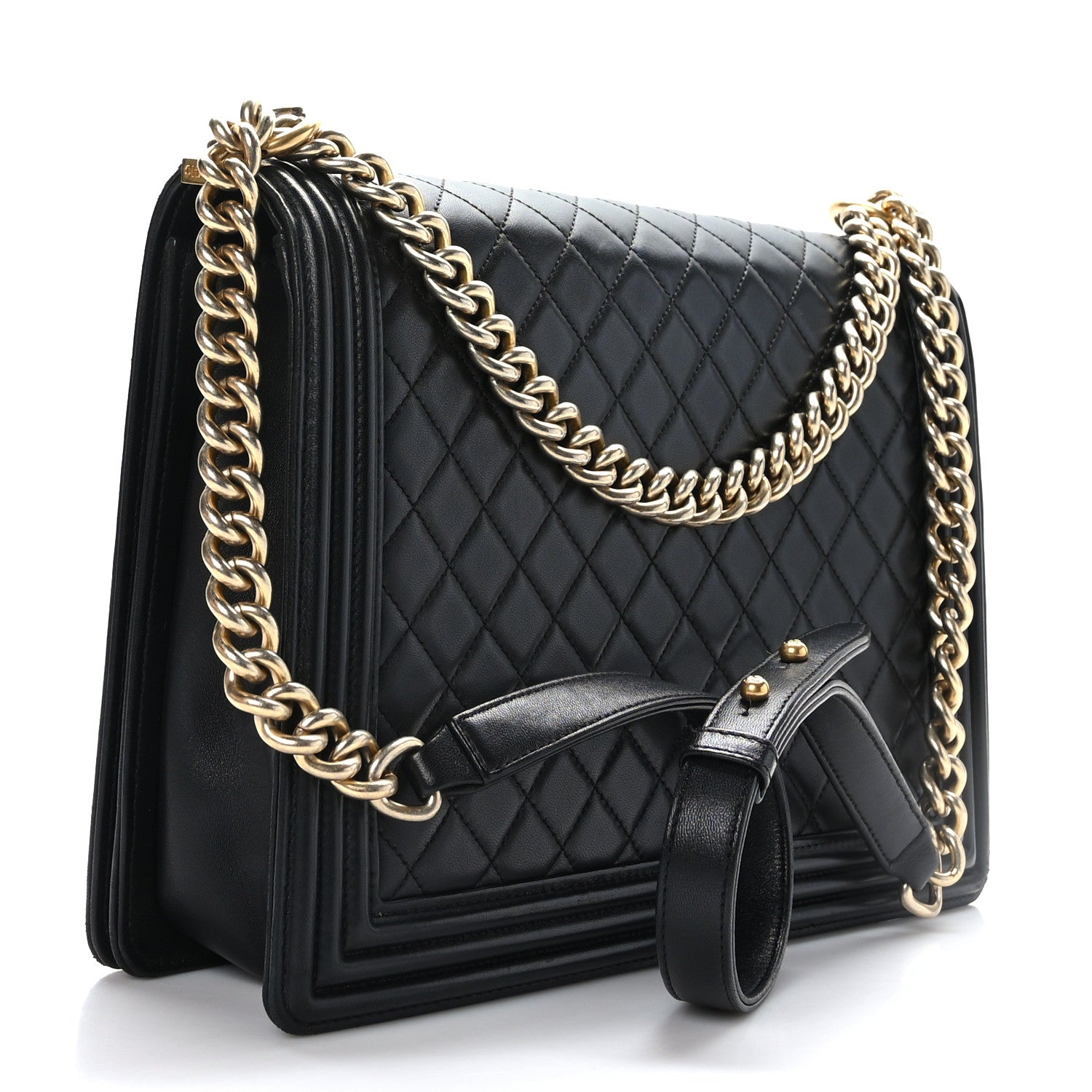 Chanel Lambskin Quilted Large Boy Flap Black 4 of 11