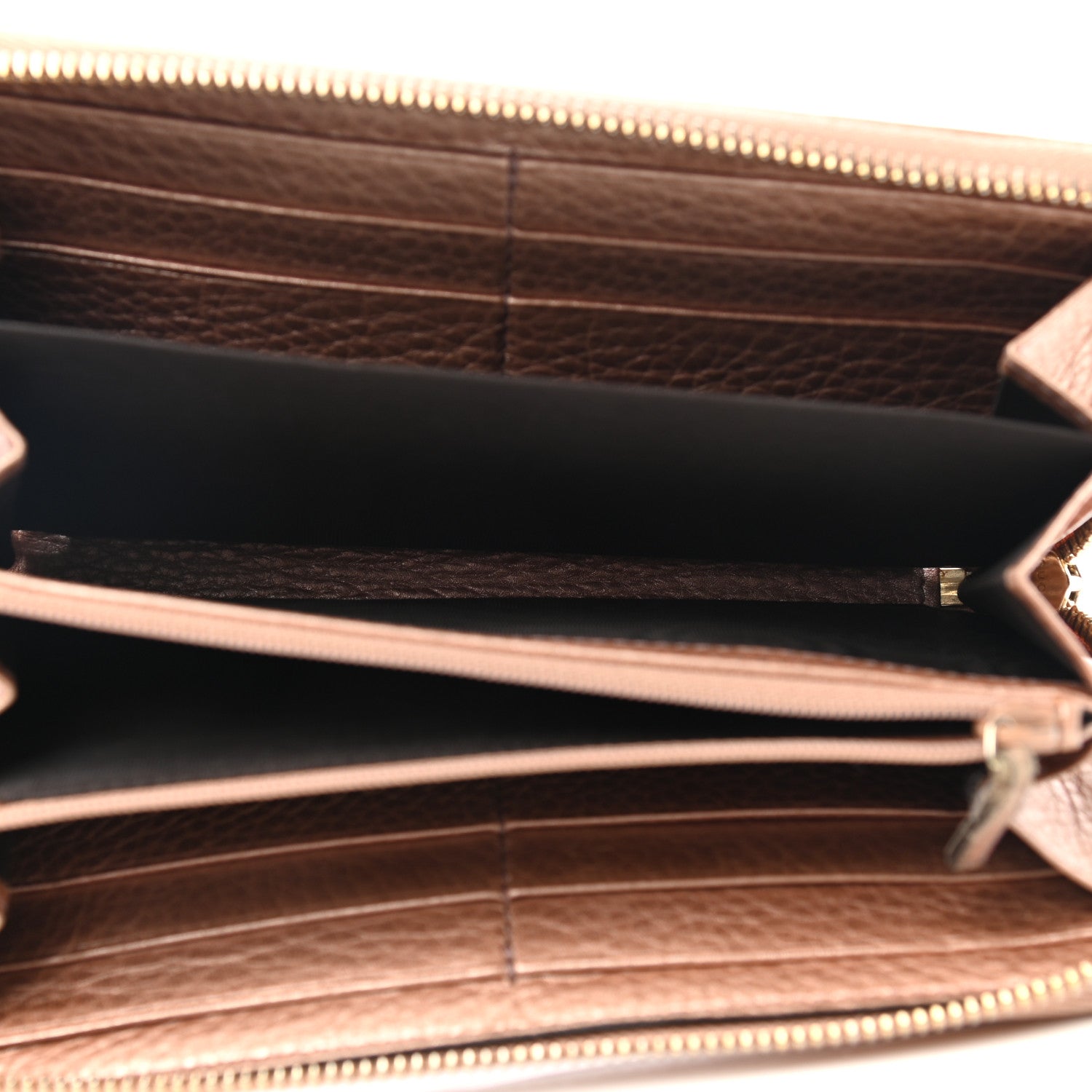 Gucci Metallic Pebbled Calfskin Soho Zip Around Wallet Pink 5 of 6
