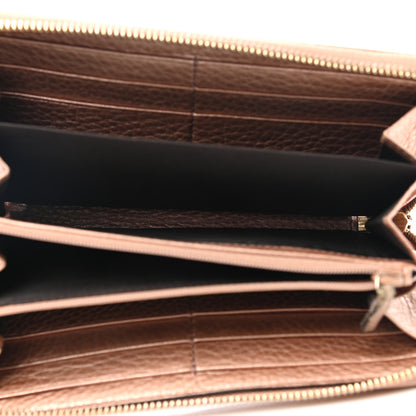 Gucci Metallic Pebbled Calfskin Soho Zip Around Wallet Pink 5 of 6