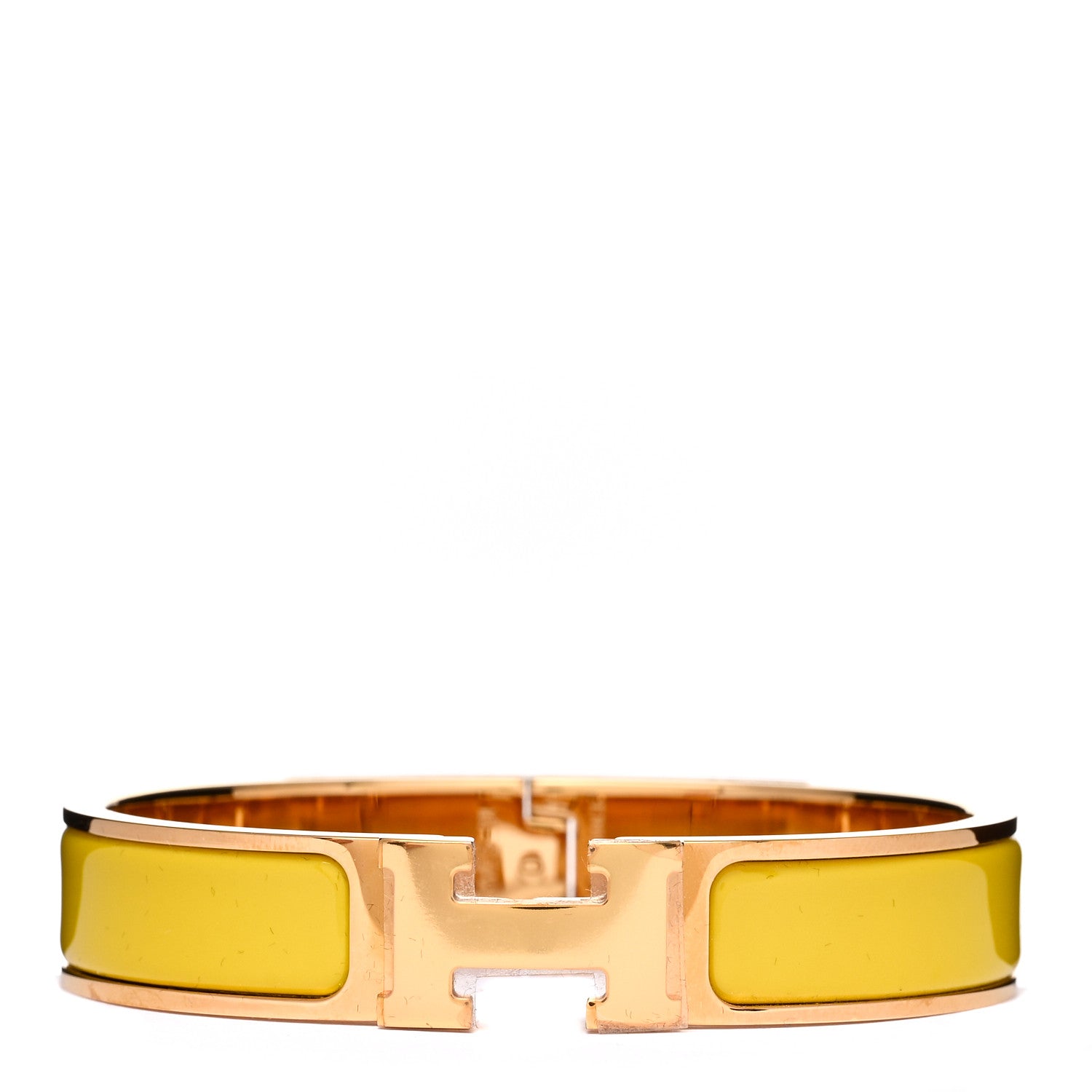 Hermes Enamel Narrow Clic Clac H Bracelet PM Jaune Soleil 1 of 3
