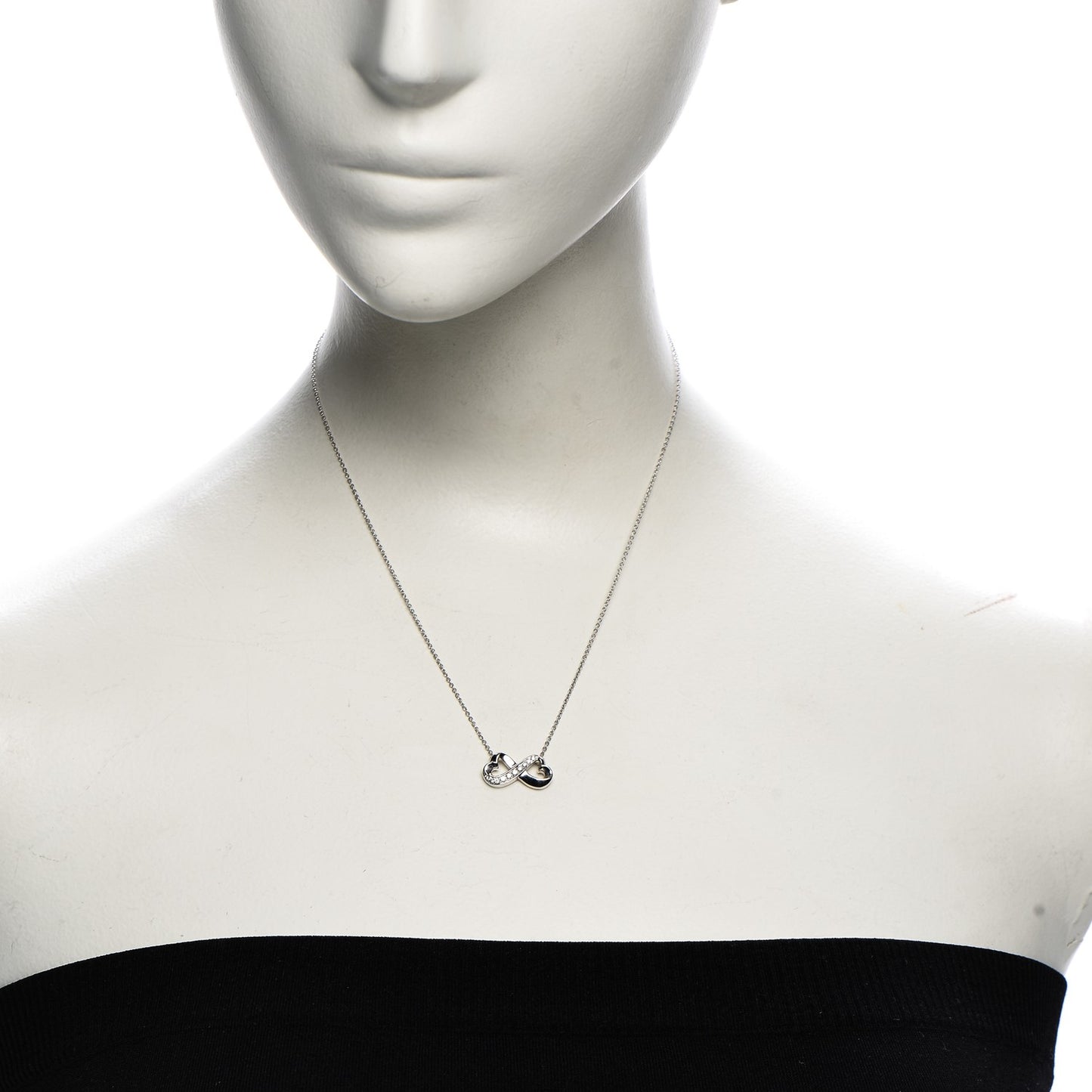 18K White Gold Diamond Paloma Picasso Double Loving Heart Necklace