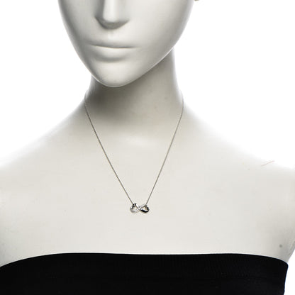 Tiffany 18K White Gold Diamond Paloma Picasso Double Loving Heart Necklace 2 of 6