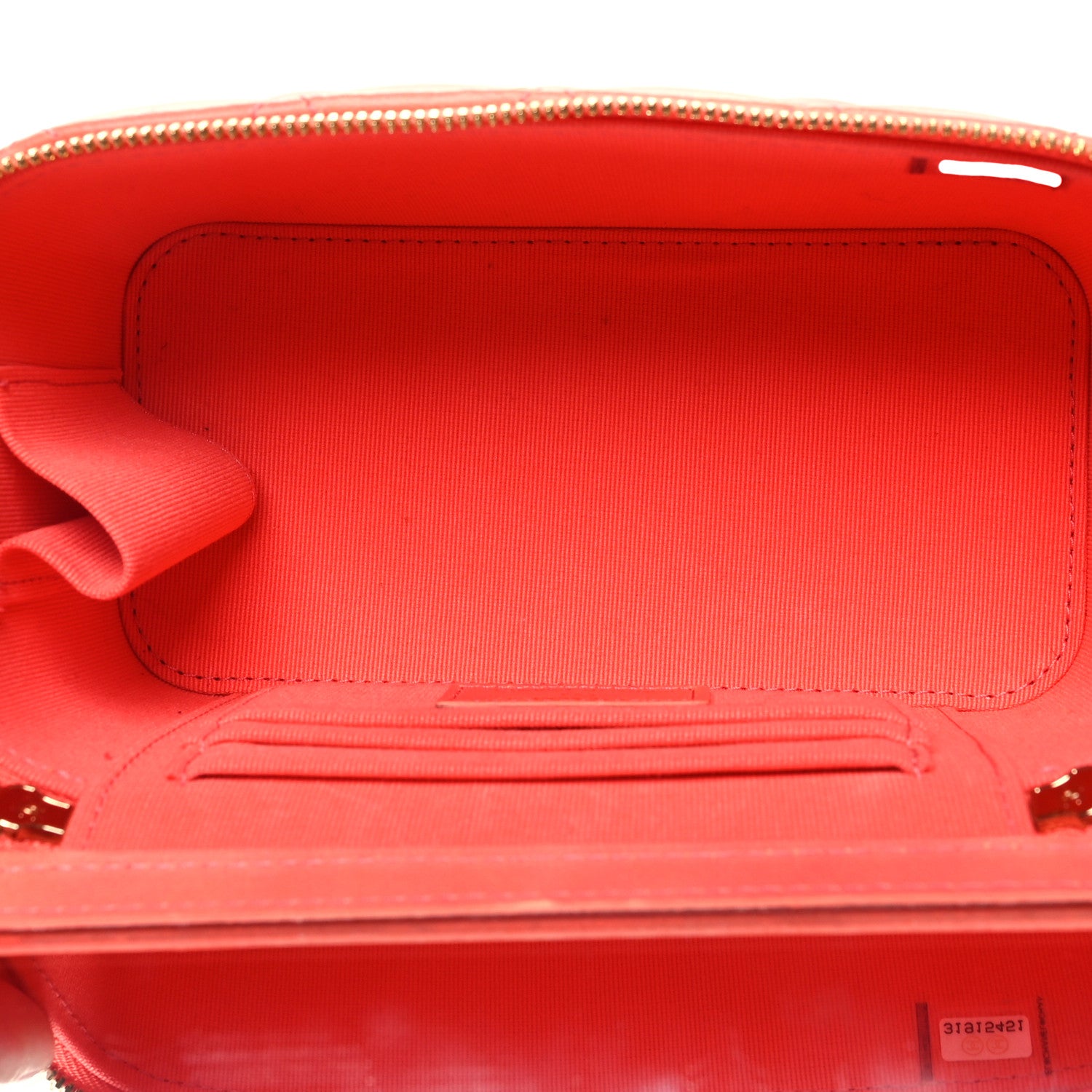 Chanel Lambskin Quilted Ombre Small Top Handle Vanity Case With Chain Coral 5 of 12