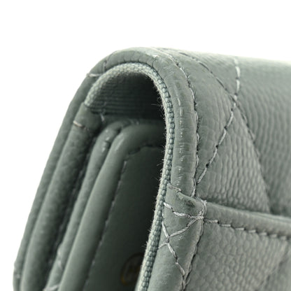 Chanel Caviar Quilted Classic 4 Key Holder Wallet Grey 10 of 11