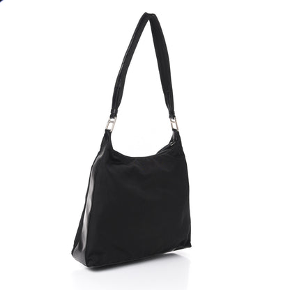 Prada Tessuto Nylon Calfskin Hobo Black 3 of 9