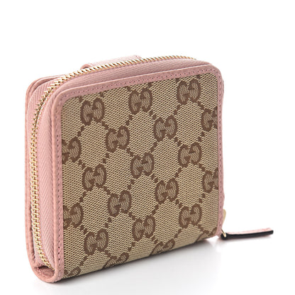 Gucci Monogram Dollar Calfskin Zip Around French Flap Wallet Beige Ebony Soft Pink 3 of 7