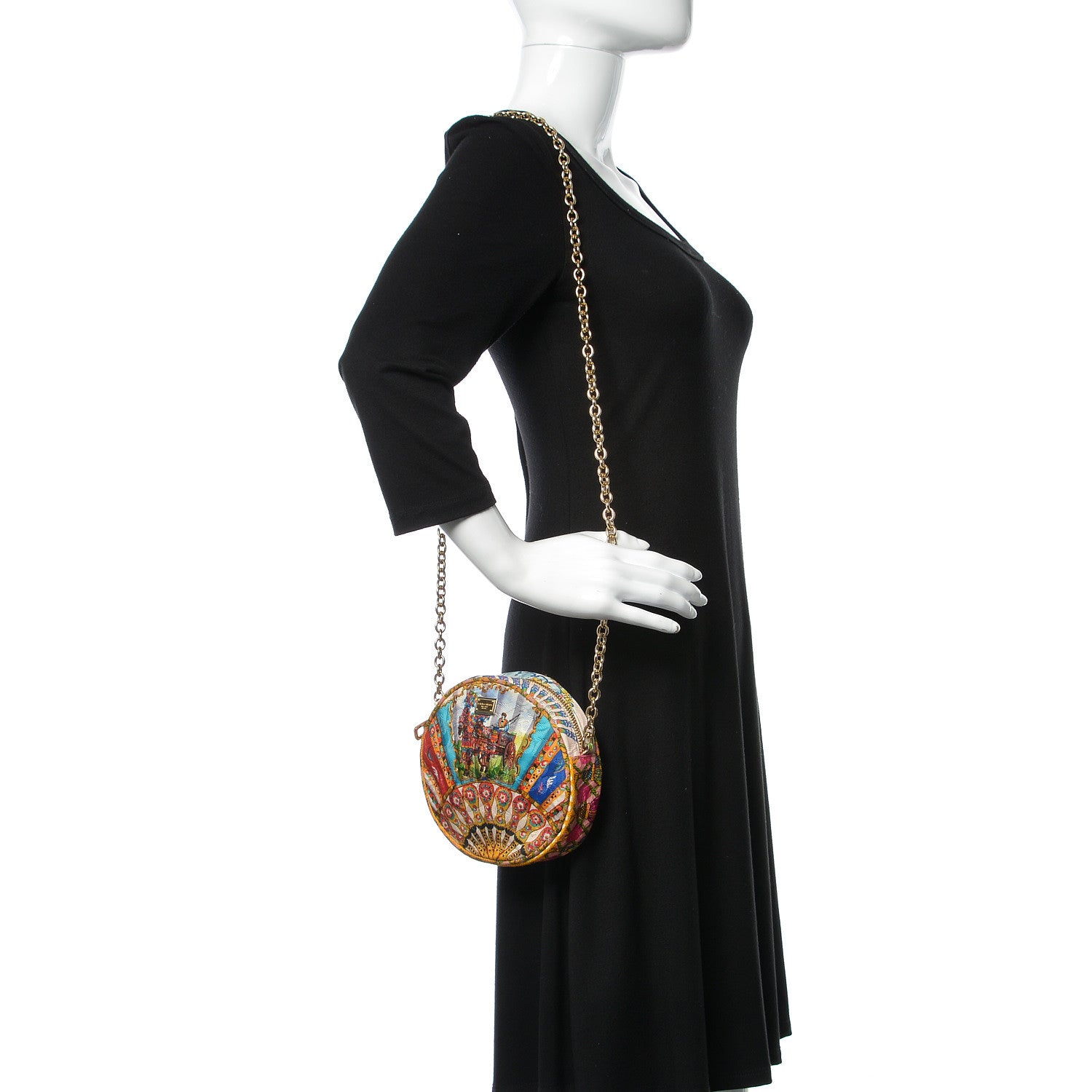 Dolce & Gabbana Brocade Fan Foulard Print Glam Crossbody Multicolor 2 of 8