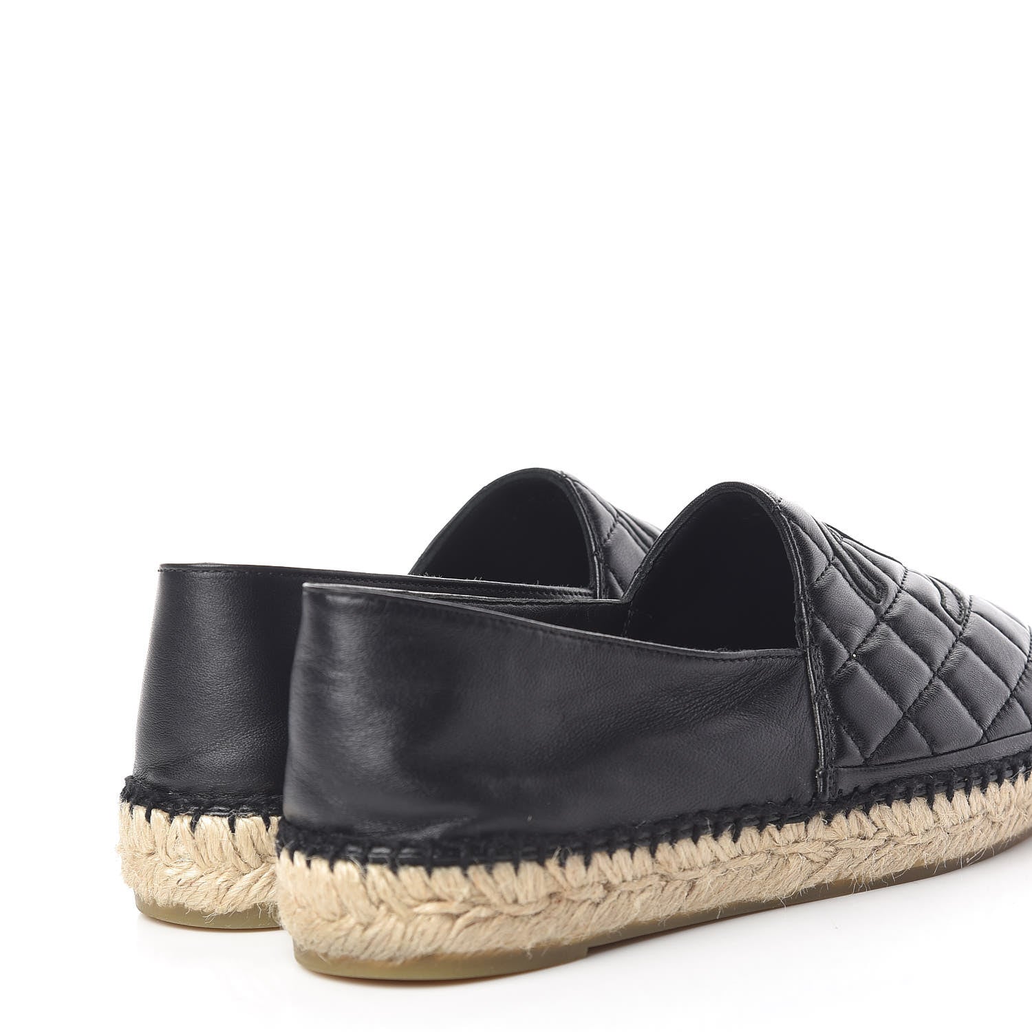 Chanel Lambskin Quilted CC Espadrilles 37 Black 4 of 13